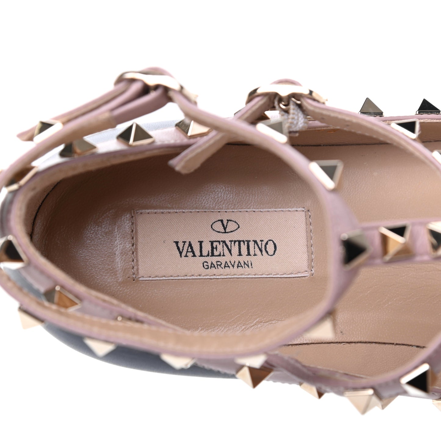 Nappa Rockstud Cage Ballerina Flats 38 Black Poudre