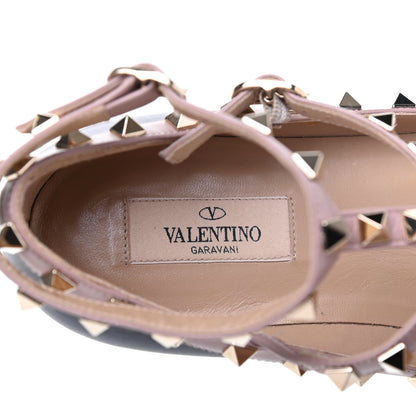 Valentino Garavani Nappa Rockstud Cage Ballerina Flats 38 Black Poudre 10 of 17