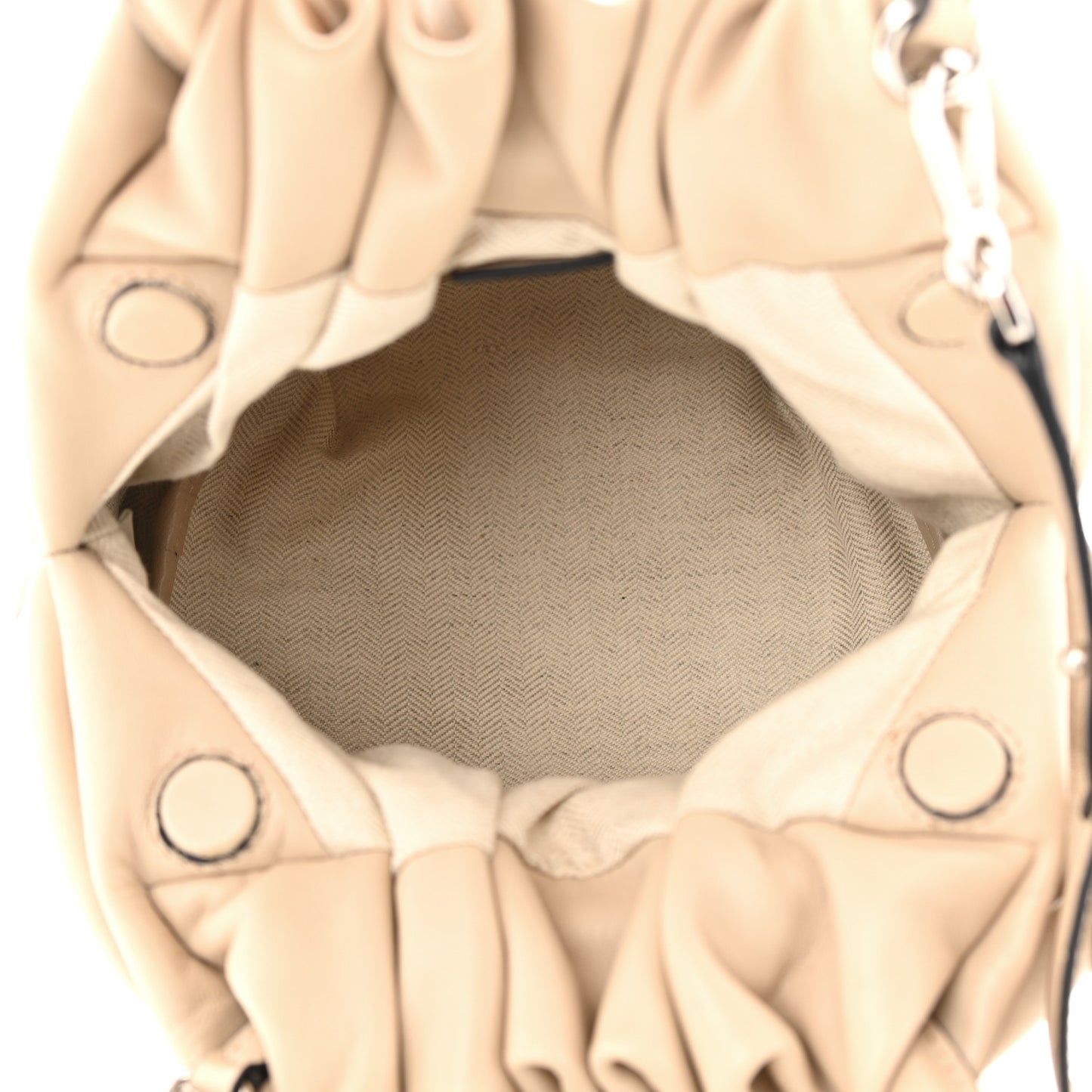 Gathered Lambskin Small Bounce Bag Beige