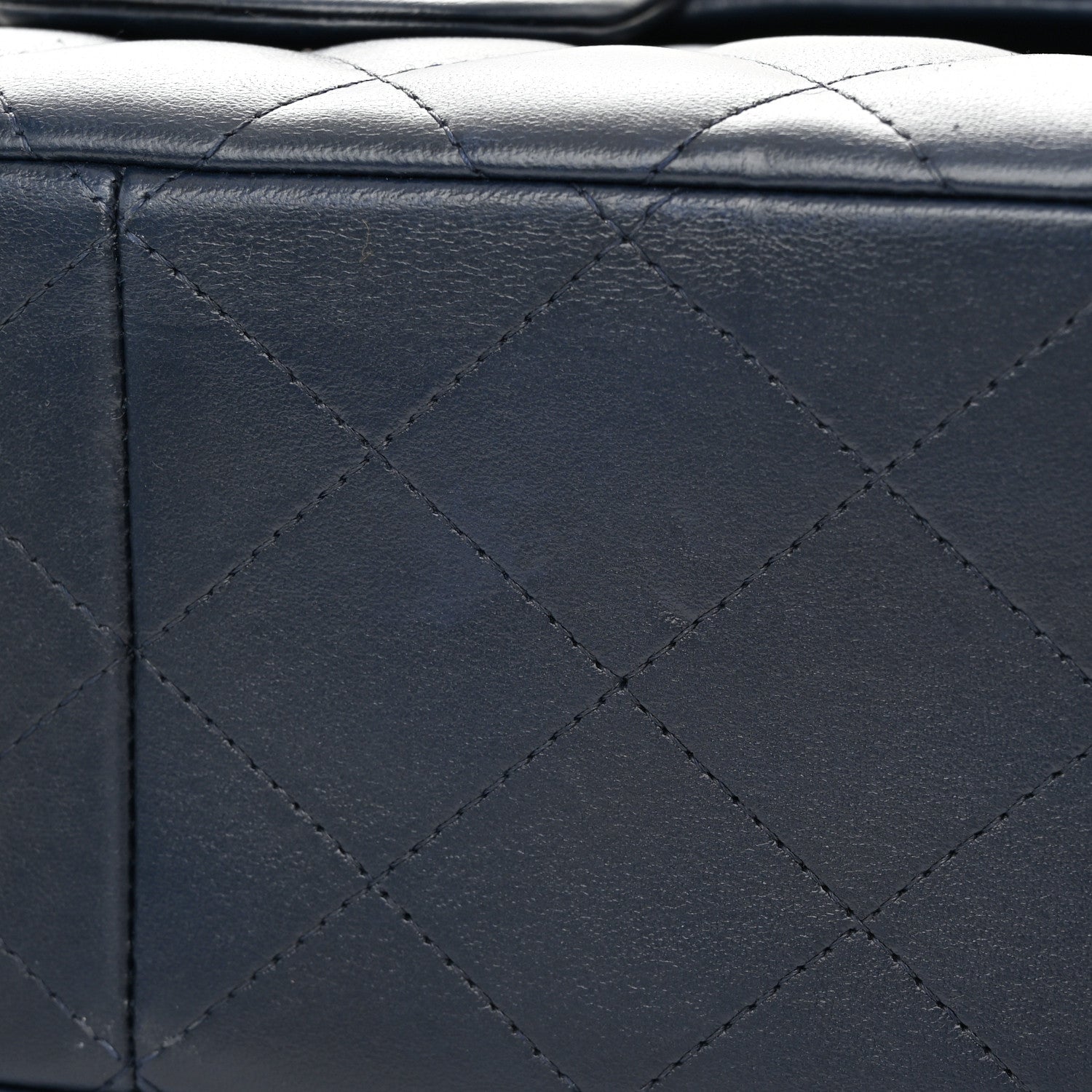 Chanel Lambskin Quilted Jumbo Double Flap Navy Blue 11 of 12