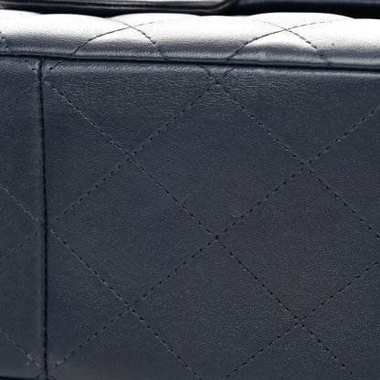 Chanel Lambskin Quilted Jumbo Double Flap Navy Blue 11 of 12