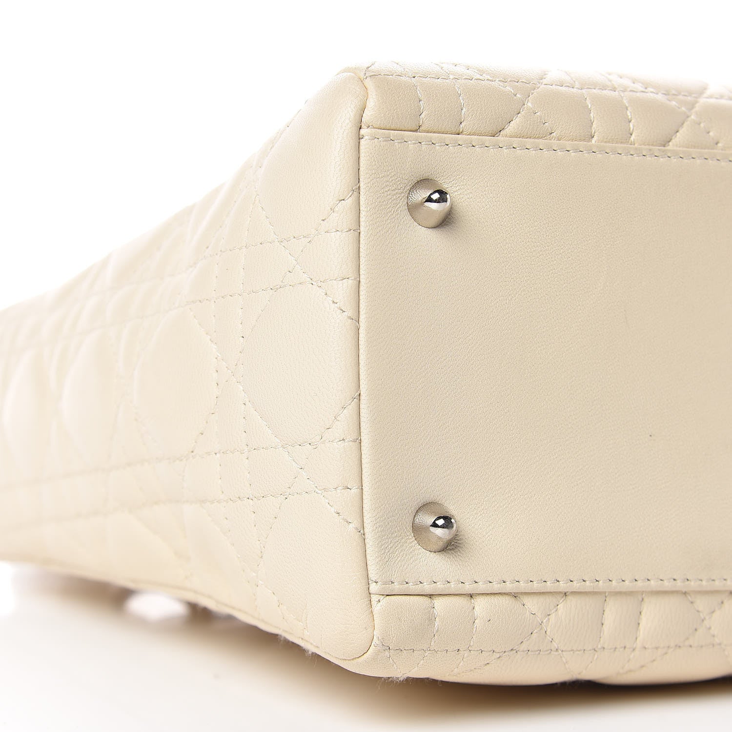 Christian Dior Lambskin Cannage Medium Lady Dior Light Beige 8 of 21