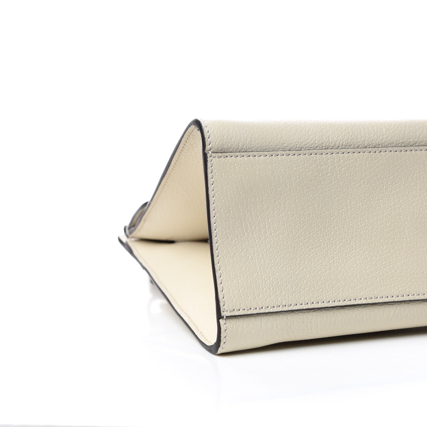 Grained Calfskin Web Stripe Butterfly Medium Totem Top Handle Bag White