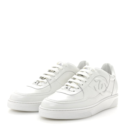 Chanel Calfskin Mens CC Sneakers 43 White 4 of 10