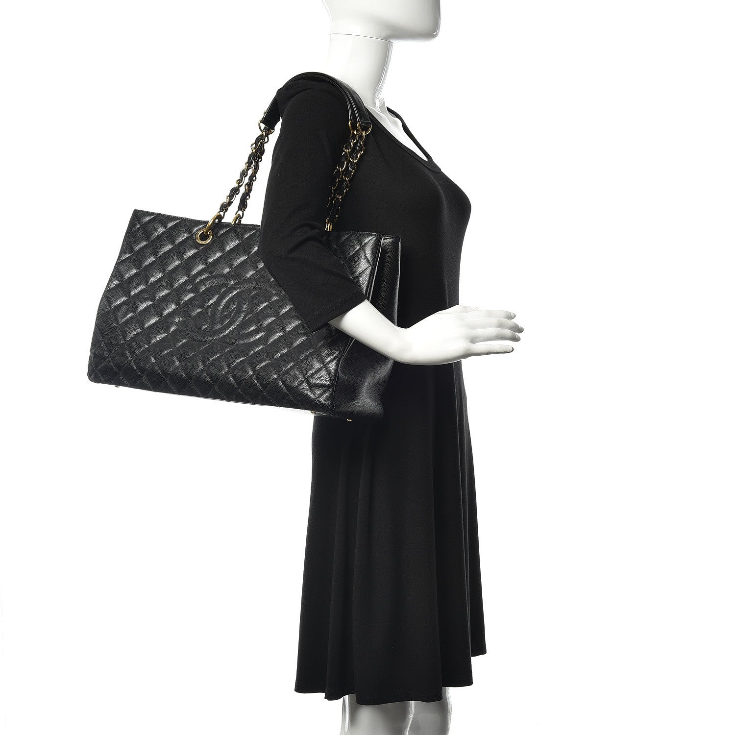 Chanel Caviar Quilted XL Grand Shopping Tote GST Black 2 of 10