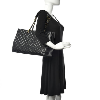 Chanel Caviar Quilted XL Grand Shopping Tote GST Black 2 of 10
