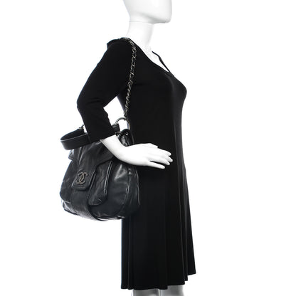 Chanel Glazed Caviar Flap Hobo Dark Grey 2 of 10
