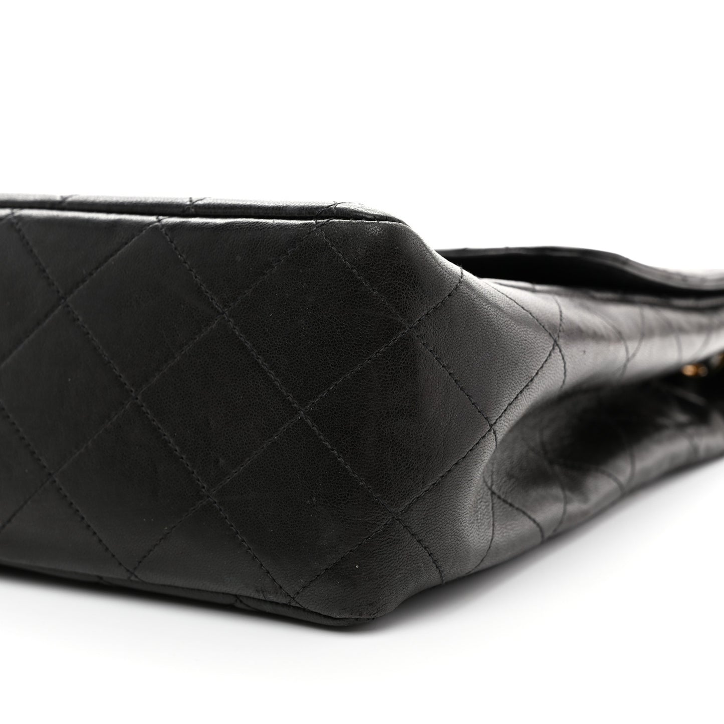 Lambskin Quilted Jumbo Single Flap Black