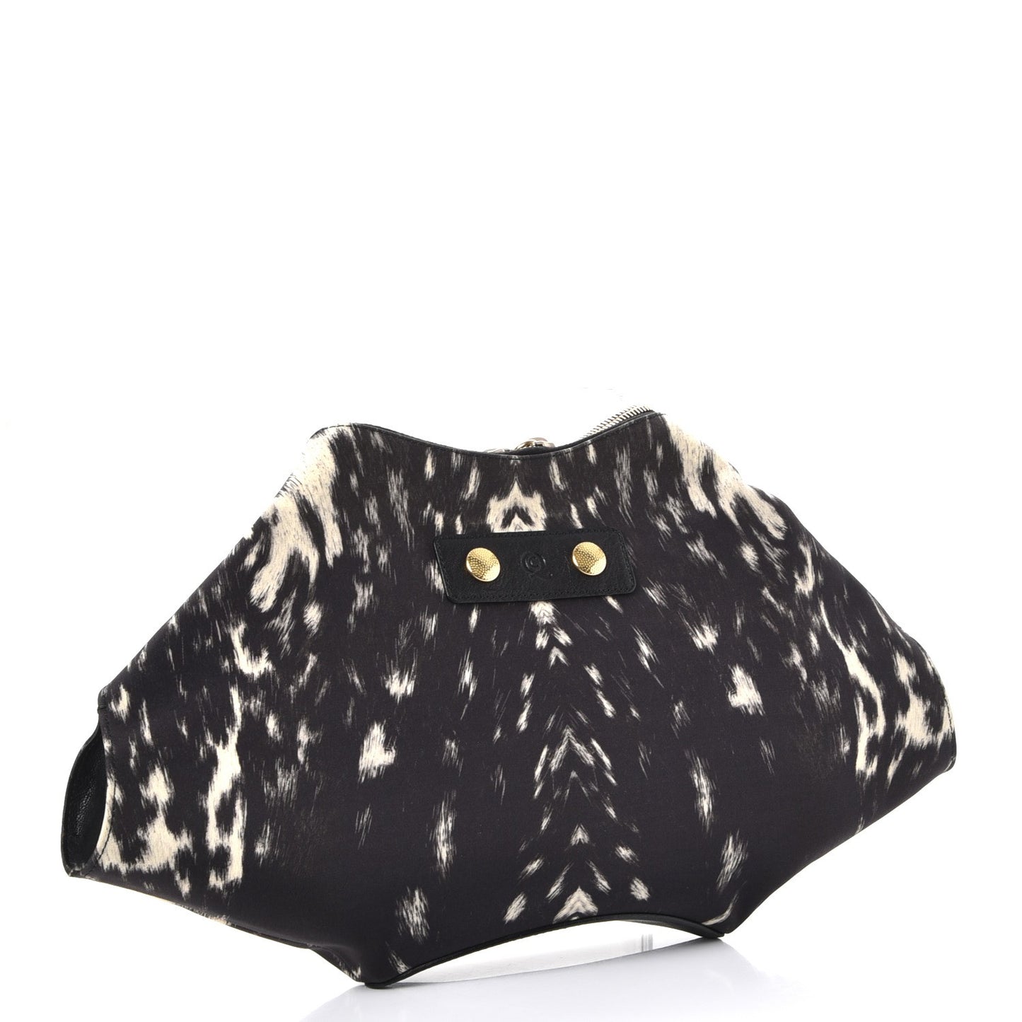 Silk Pony Print De Manta Clutch Black