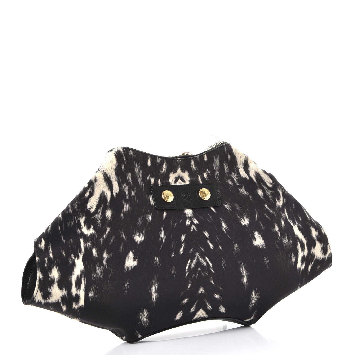 Alexander McQueen Silk Pony Print De Manta Clutch Black 3 of 7