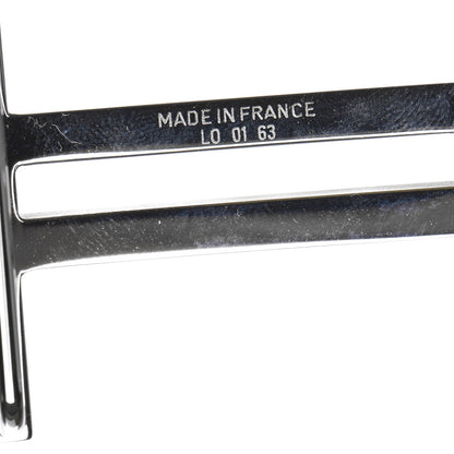 Hermes Brushed Polished Palladium Au Carre 32mm Double H Belt Buckle 5 of 6