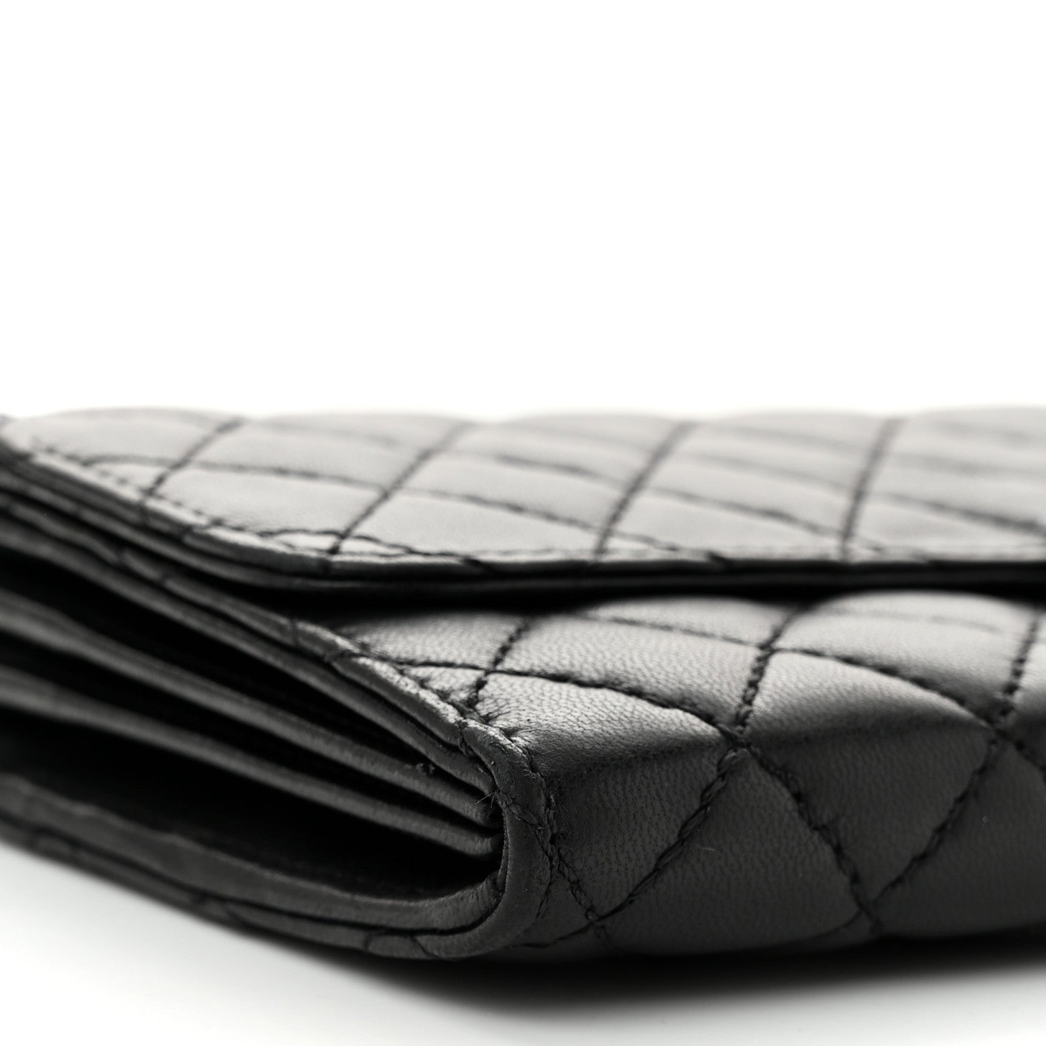 Chanel Lambskin Quilted East West Flap Clutch  Black 8 of 9