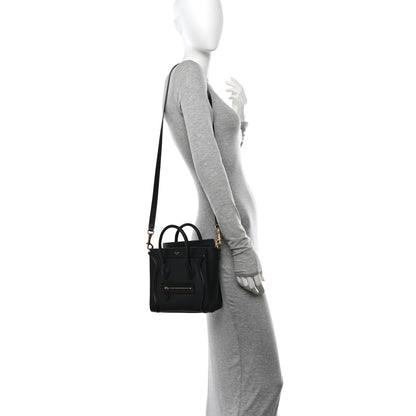Celine Smooth Calfskin Nano Luggage Black 3 of 10