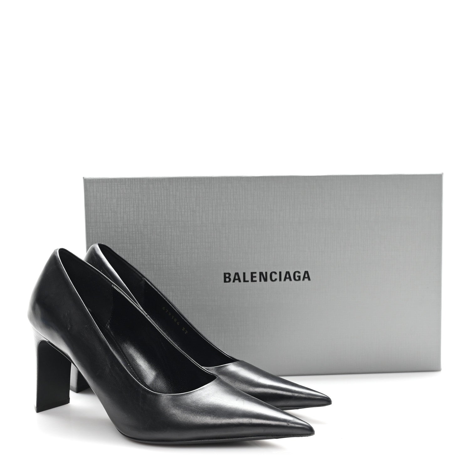 Balenciaga Calfskin Blade Knife Pumps 37 Black 10 of 10