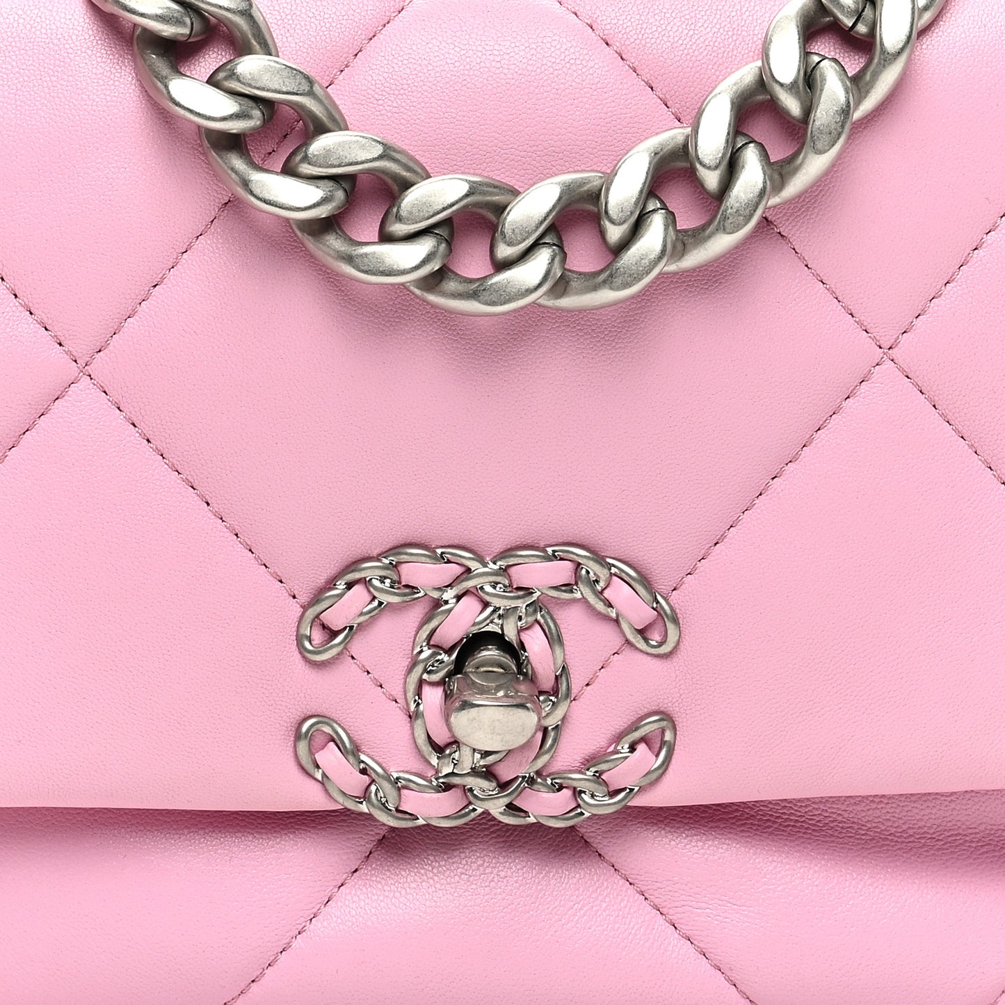 Lambskin Quilted Medium Chanel 19 Flap Pink