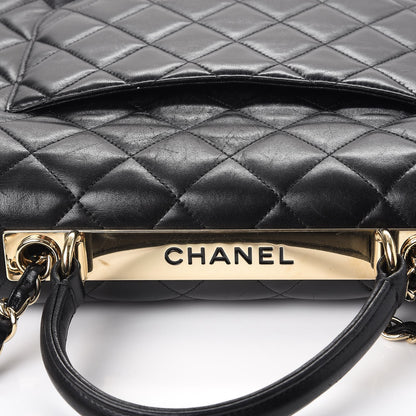 Chanel Lambskin Quilted Large Trendy CC Dual Handle Flap Bag Black 12 of 16