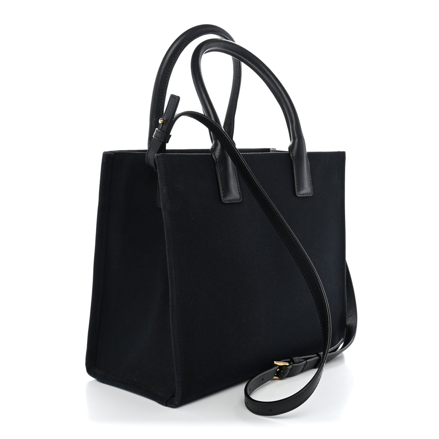 Canvas Calfskin La Medusa Small Tote Black