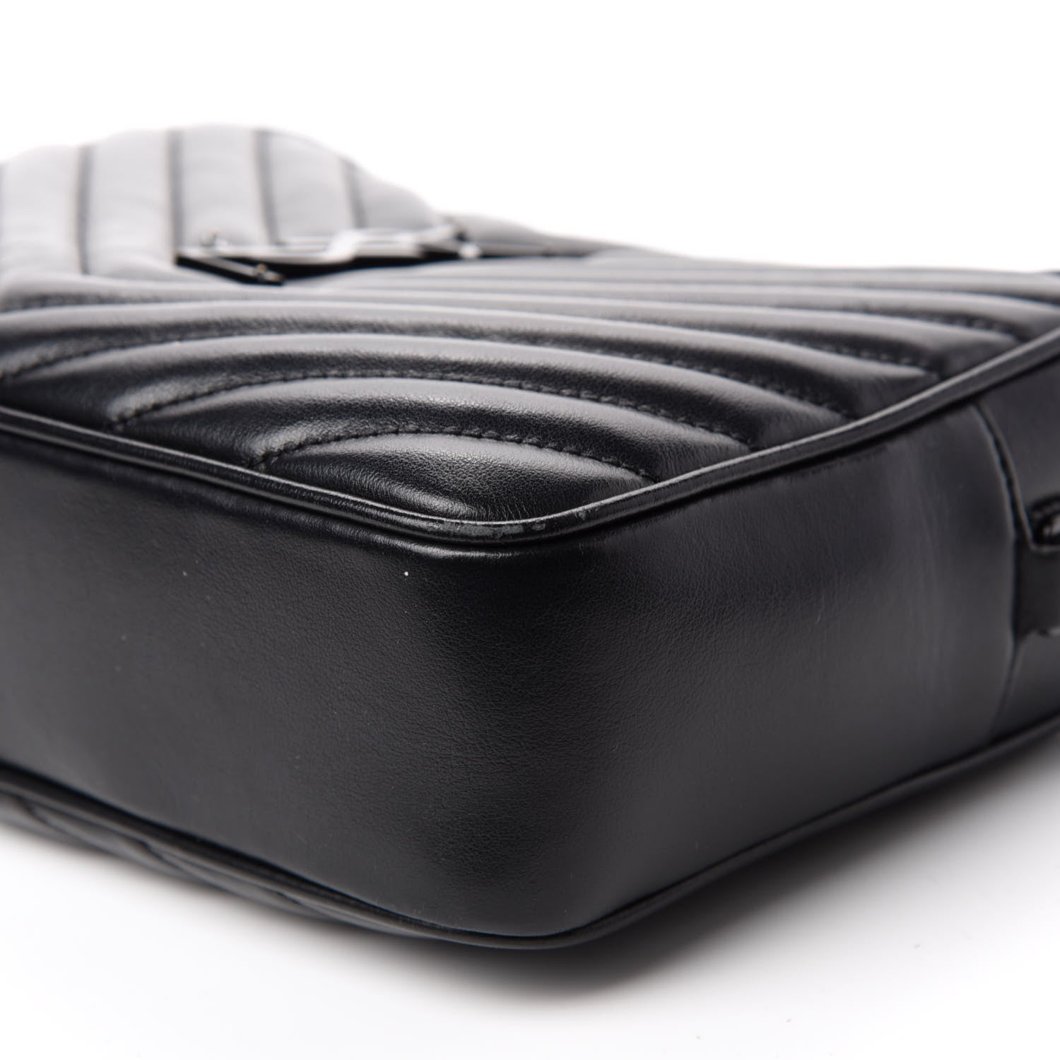 Saint Laurent Calfskin Matelasse Monogram Lou Camera Bag Black 7 of 12