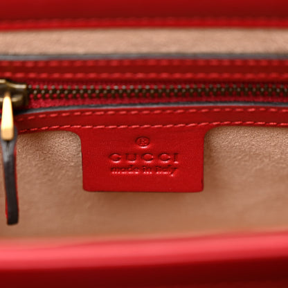 Gucci Calfskin Sylvie Web Small Queen Margaret Top Handle Bag Blue Agata Hibiscus Red Mystic White Sugar Pink 6 of 11