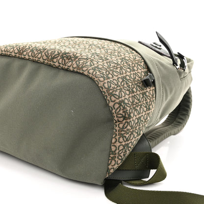Loewe Jacquard Anagram Calfskin Round Slim Backpack Khaki Green 9 of 9