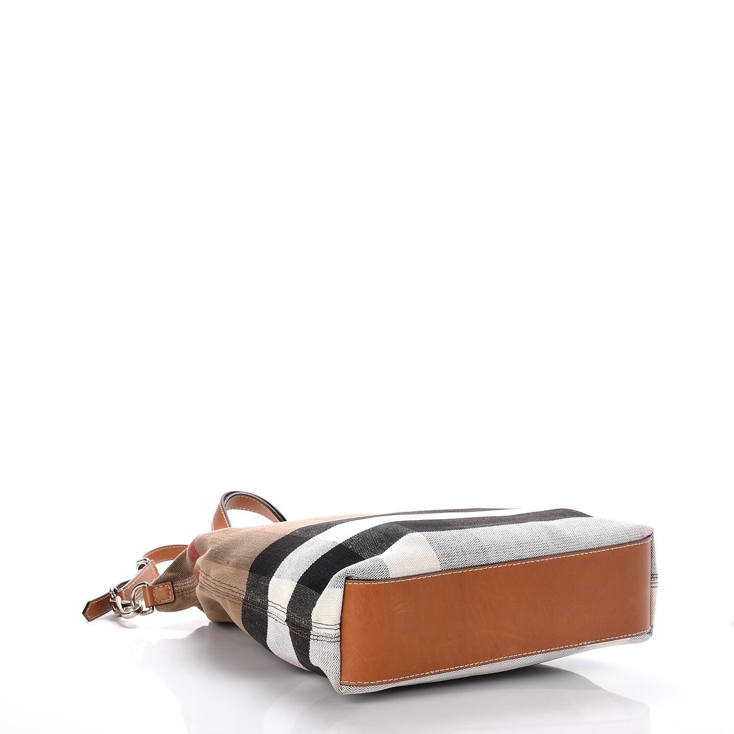 Burberry Canvas Mega Check Medium Tottenham Brit Tote Saddle Brown 4 of 9