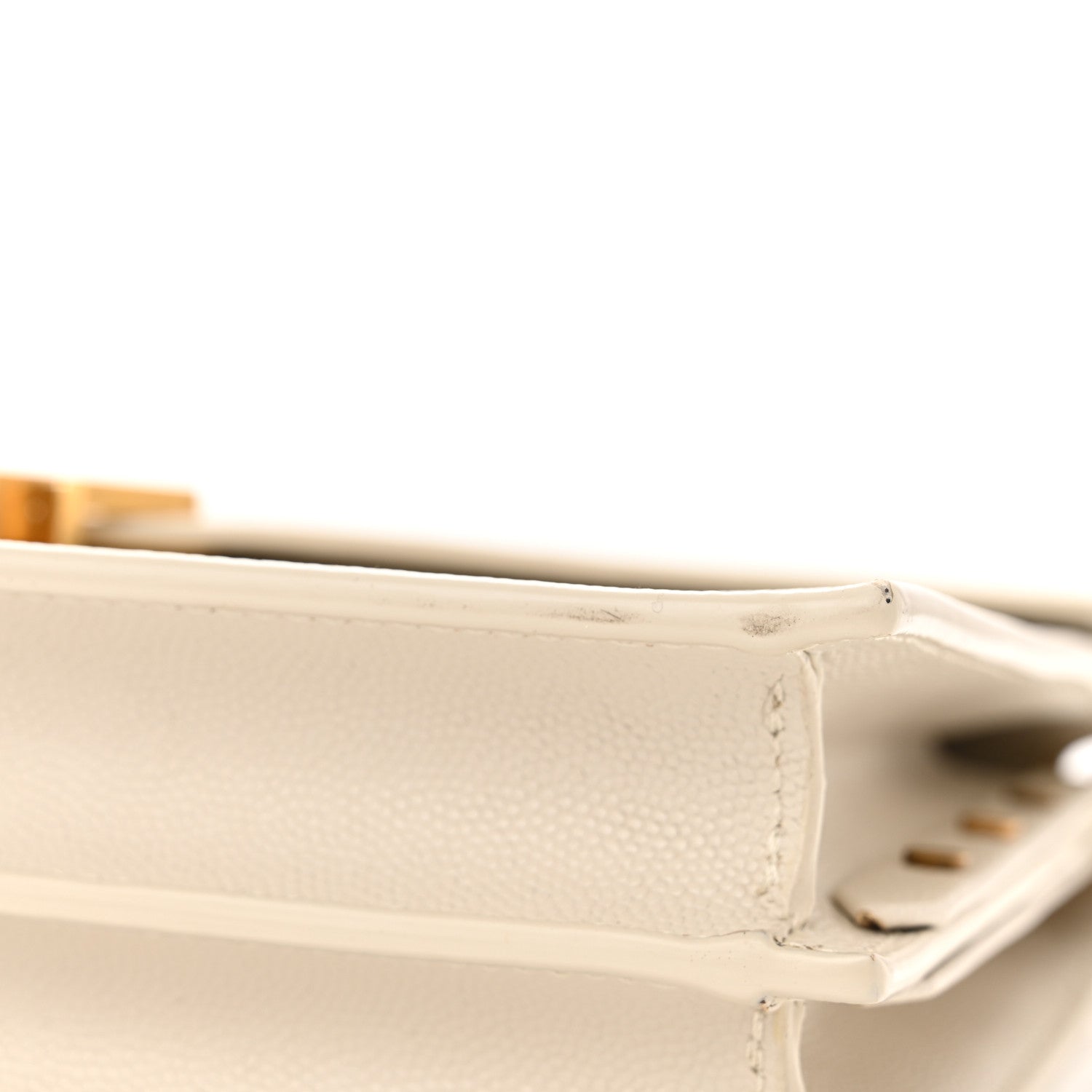 Saint Laurent Calfskin Monogram Cassandra Clasp Bag Porcellana 13 of 14