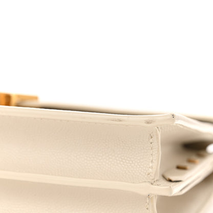 Saint Laurent Calfskin Monogram Cassandra Clasp Bag Porcellana 13 of 14