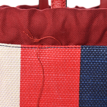 Gucci Canvas Logo Sylvie Stripe Drawstring Backpack Red 7 of 10