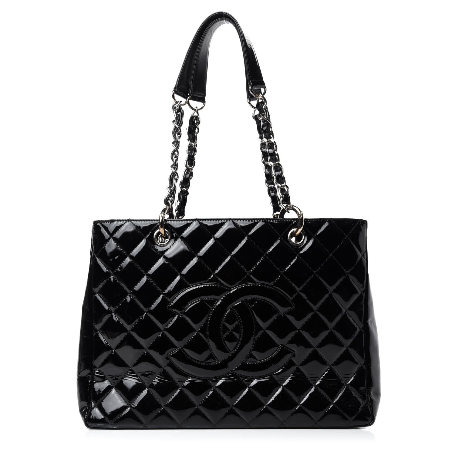 Chanel Patent Grand Shopping Tote GST Black 1 of 13