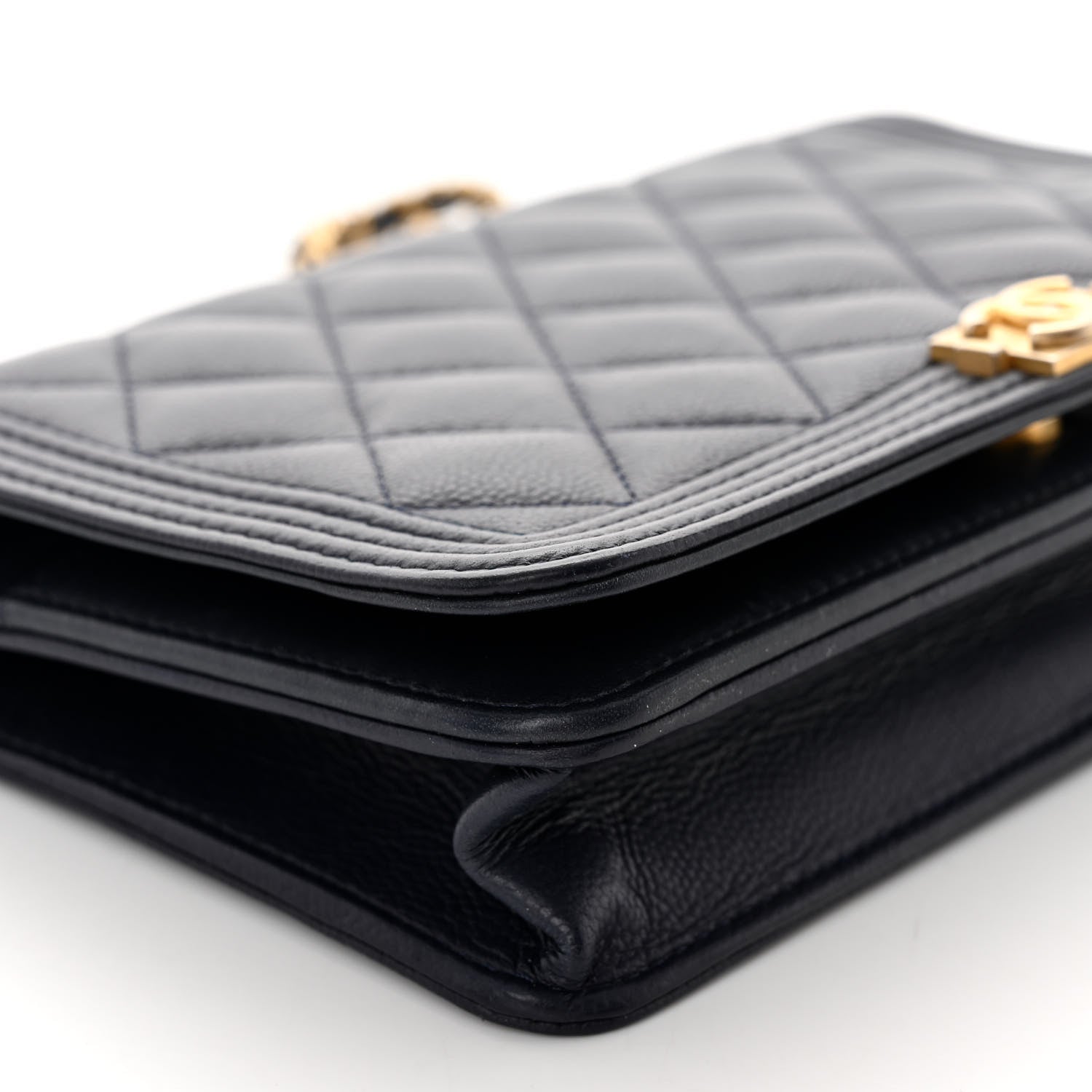 Chanel Caviar Quilted Boy Wallet On Chain WOC Navy 10 of 12