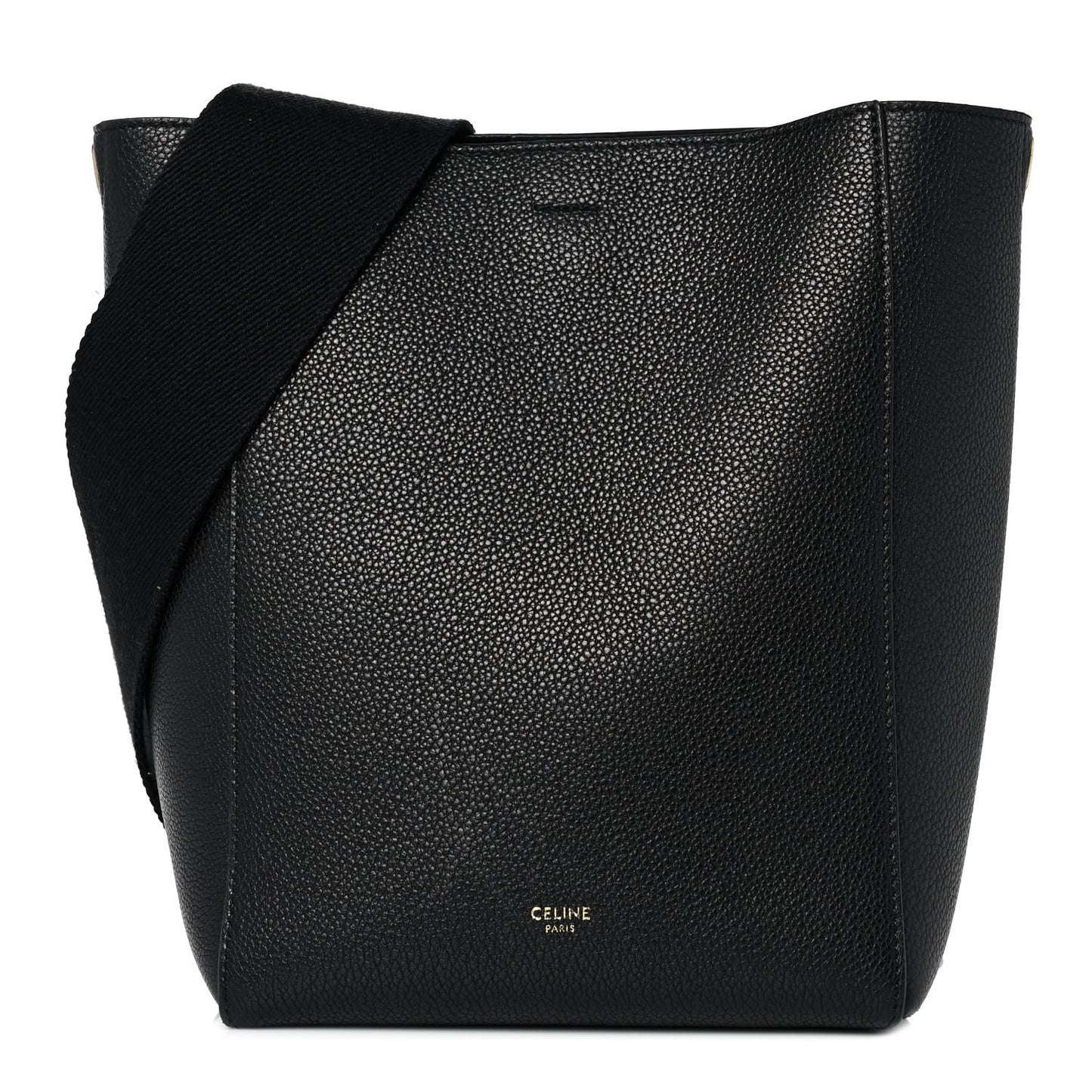 Soft Grained Calfskin Small Sangle Bucket Bag Black