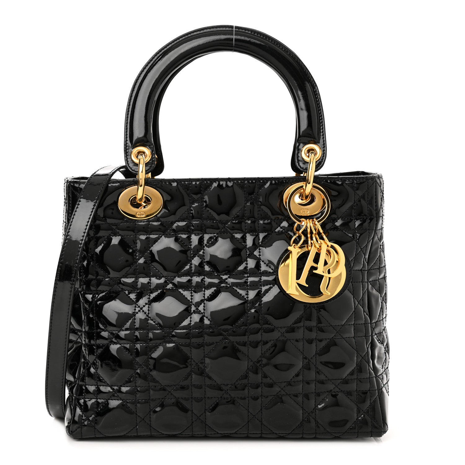 Christian Dior Patent Cannage Medium Lady Dior Black 1 of 10