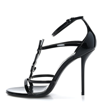 Saint Laurent Patent Cassandra 100 Sandals 39 Black 1 of 7