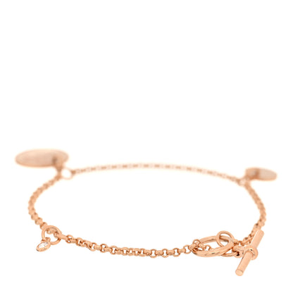 Hermes 18K Rose Gold Diamond PM Ex-Libris Bracelet SH 2 of 5