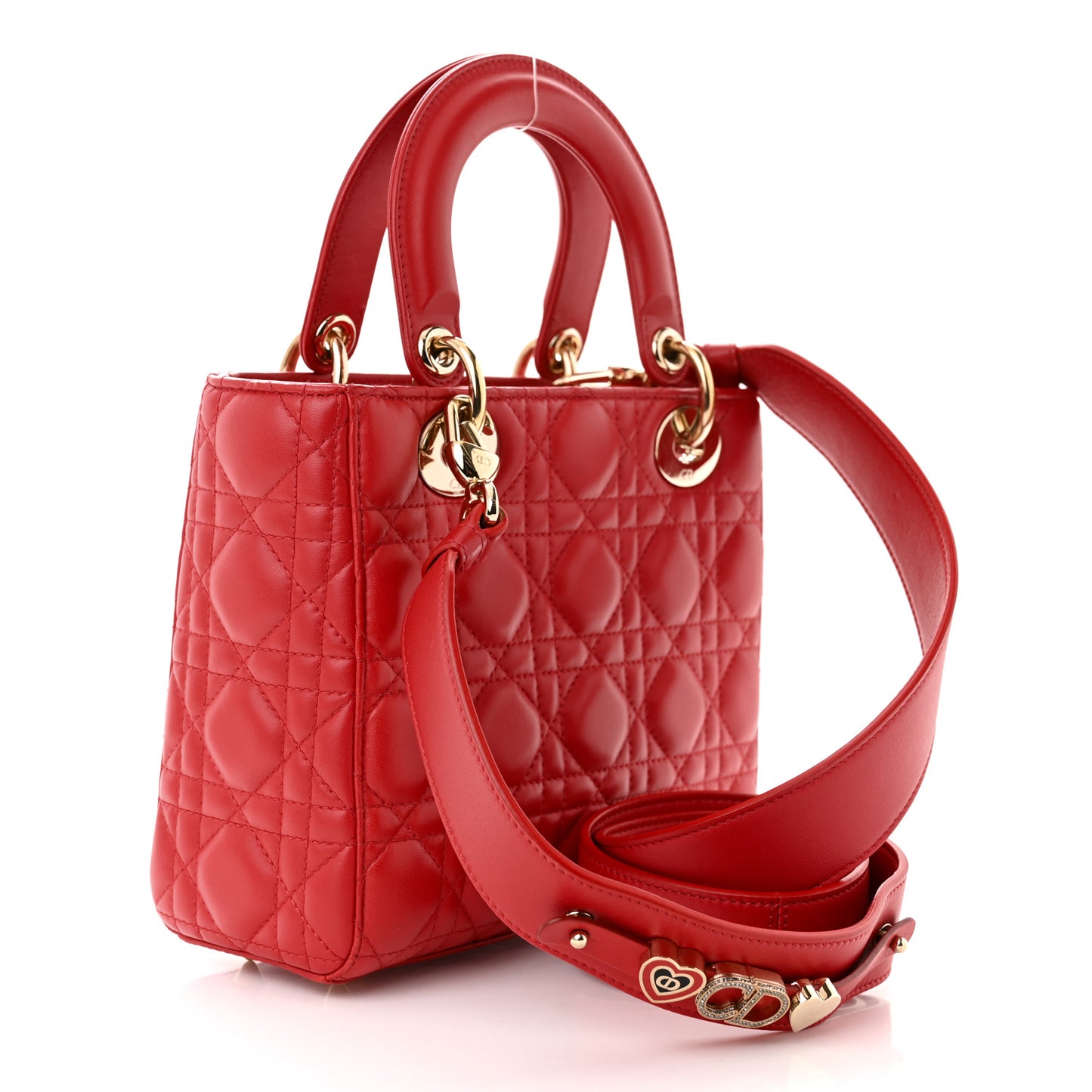 Lambskin Cannage Small My ABCDior Lady Dior Red