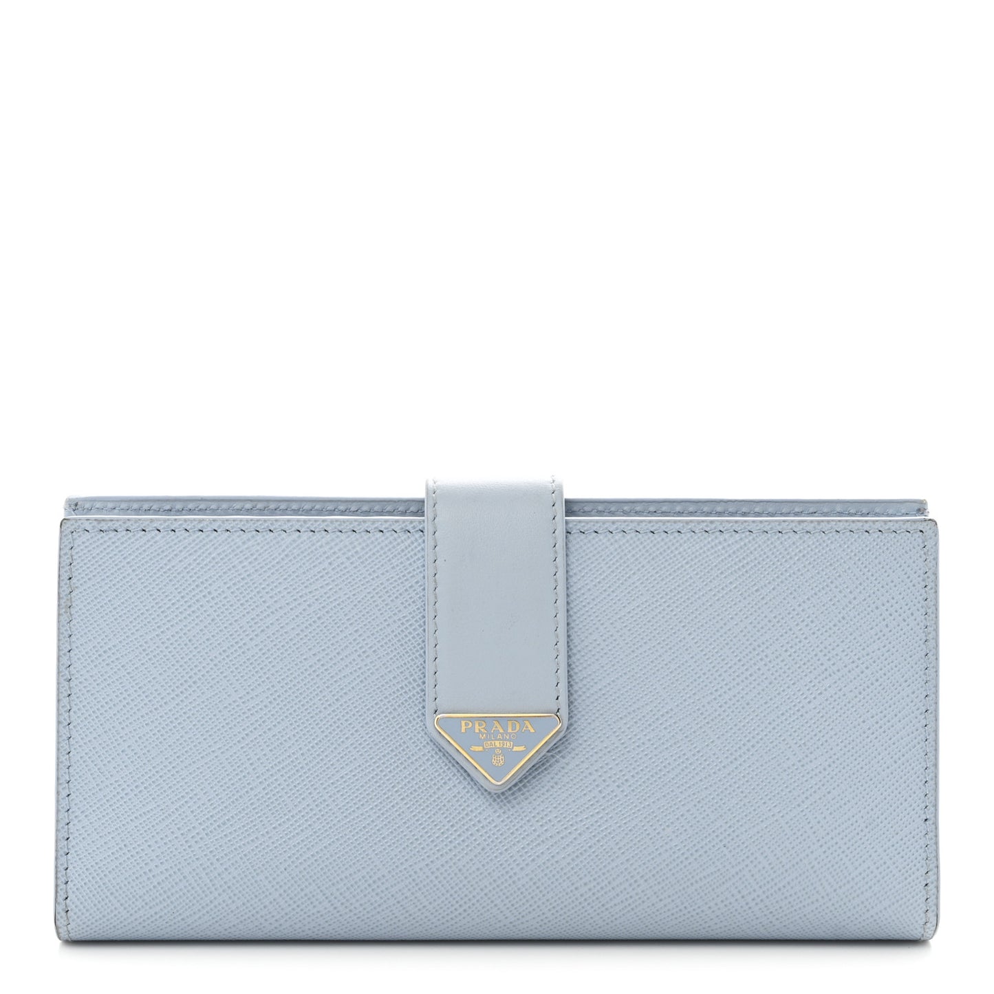 Saffiano Smooth Calfskin Large Tab Wallet Light Blue