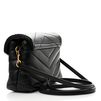 Saint Laurent Calfskin Y Quilted Monogram Toy Loulou Crossbody Bag Black 3 of 15