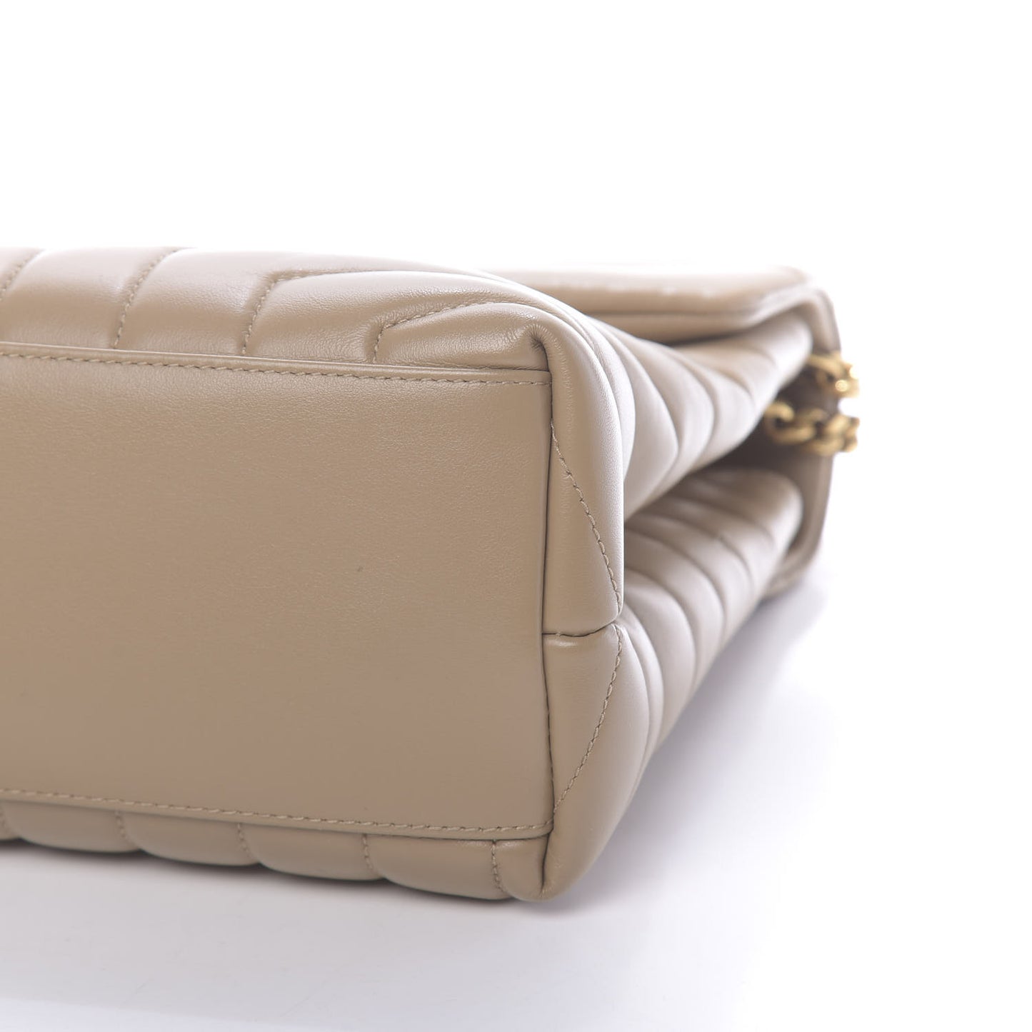 Calfskin Y Quilted Monogram Medium Loulou Chain Satchel Dark Beige