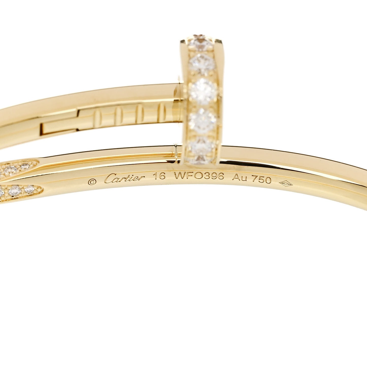 18K Yellow Gold Diamond Juste Un Clou Bracelet 16