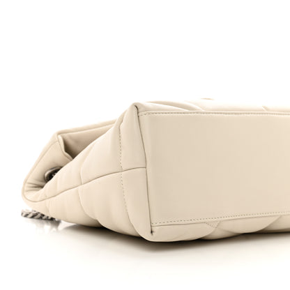 Saint Laurent Lambskin Quilted Small Loulou Puffer Monogram Chain Satchel Crema Soft 9 of 10