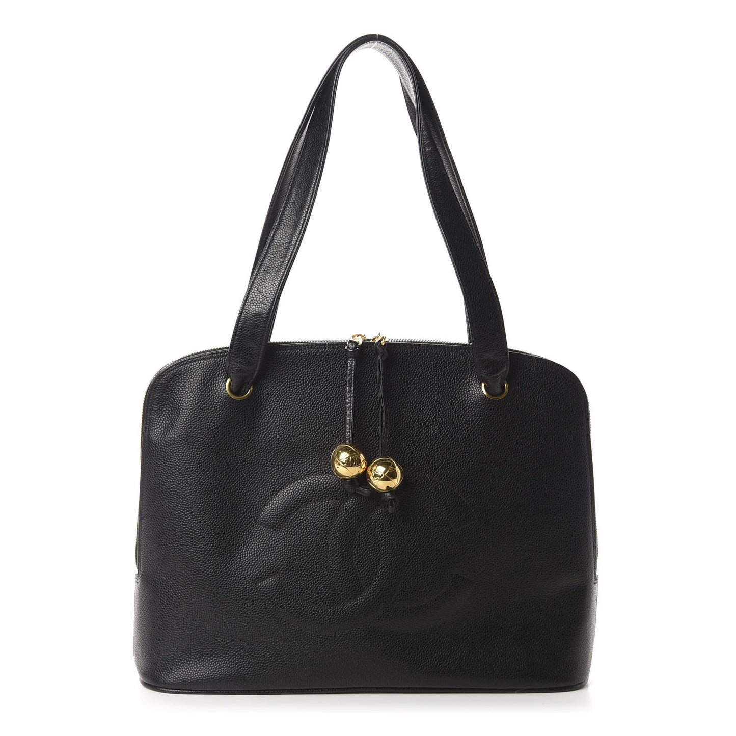 Caviar Large CC Shoulder Bag Black