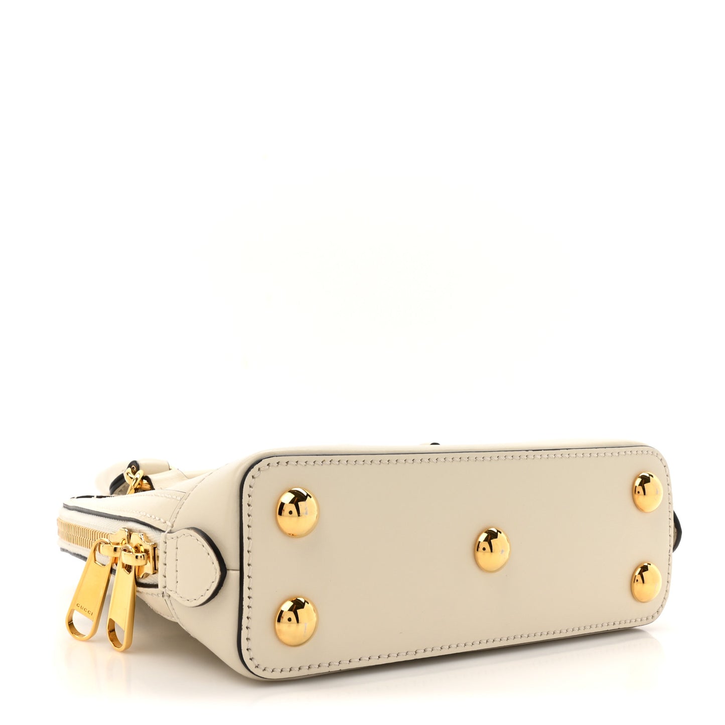 Boarded Plutone Calfskin Mini Horsebit 1955 Top Handle Bag Mystic White
