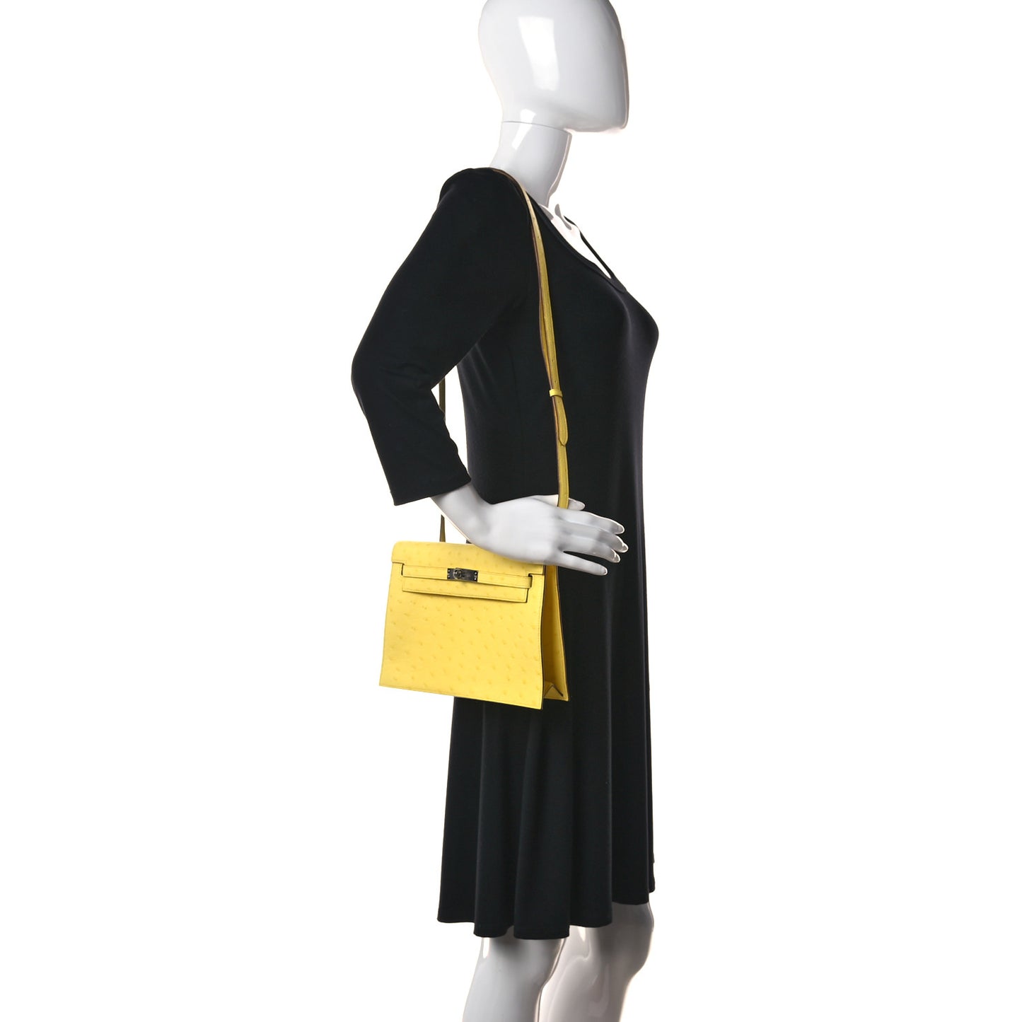 Ostrich Kelly Danse II Belt Bag Jaune Citron