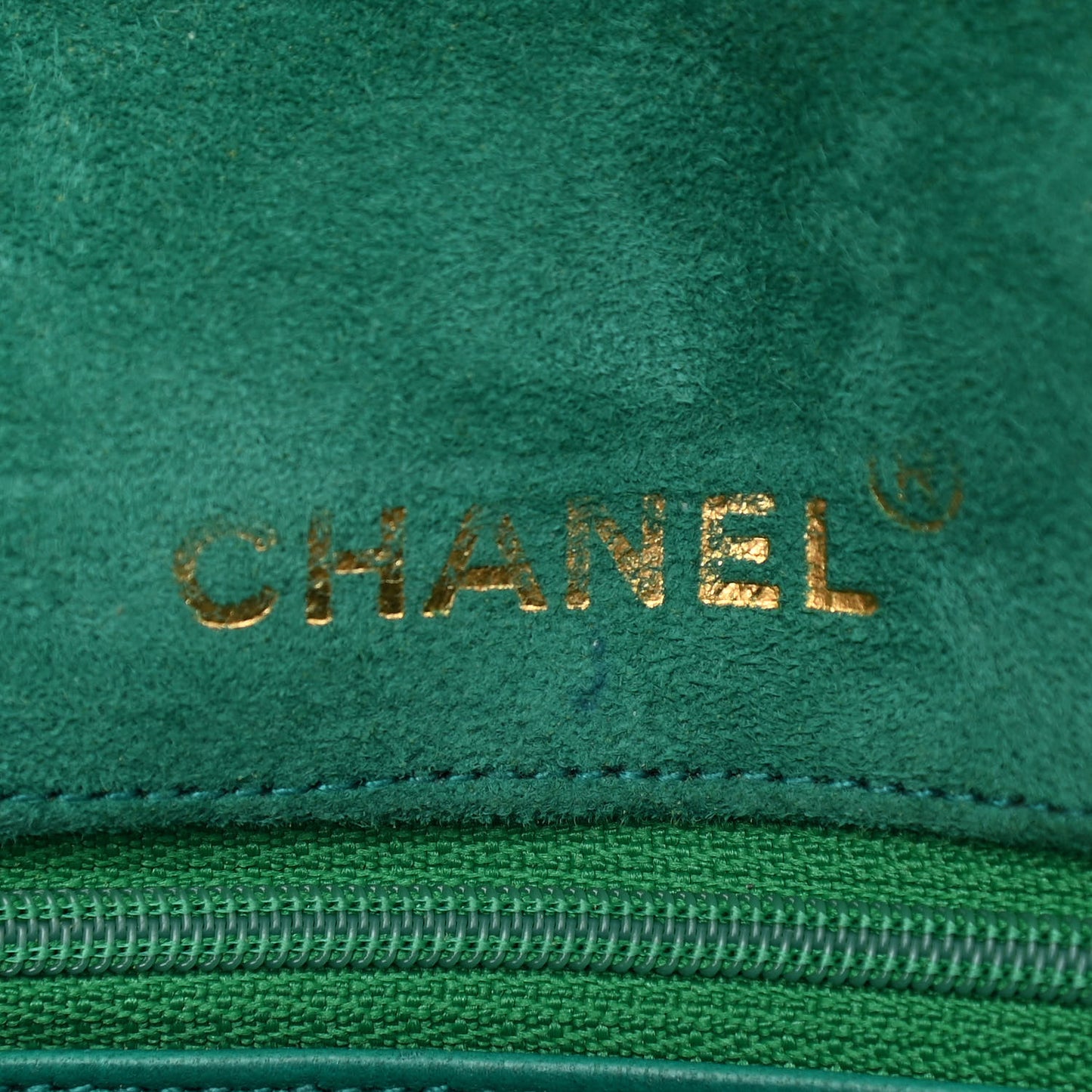Suede Gripoix Quilted Flap Green