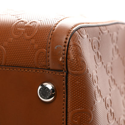 Gucci Calfskin GG Tennis Embossed Large Duffle Bag Brown 10 of 12
