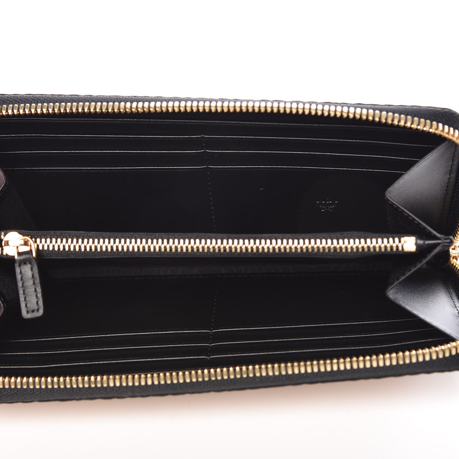 MCM Metallic Visetos Large Zip Around Wallet Gold 5 of 7
