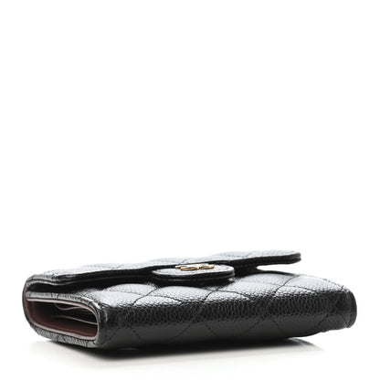 Chanel Caviar Quilted Compact Flap Wallet Black 3 of 4