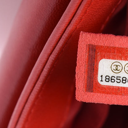 Chanel Lambskin Quilted Large Now and Forever Flap Red 8 of 10