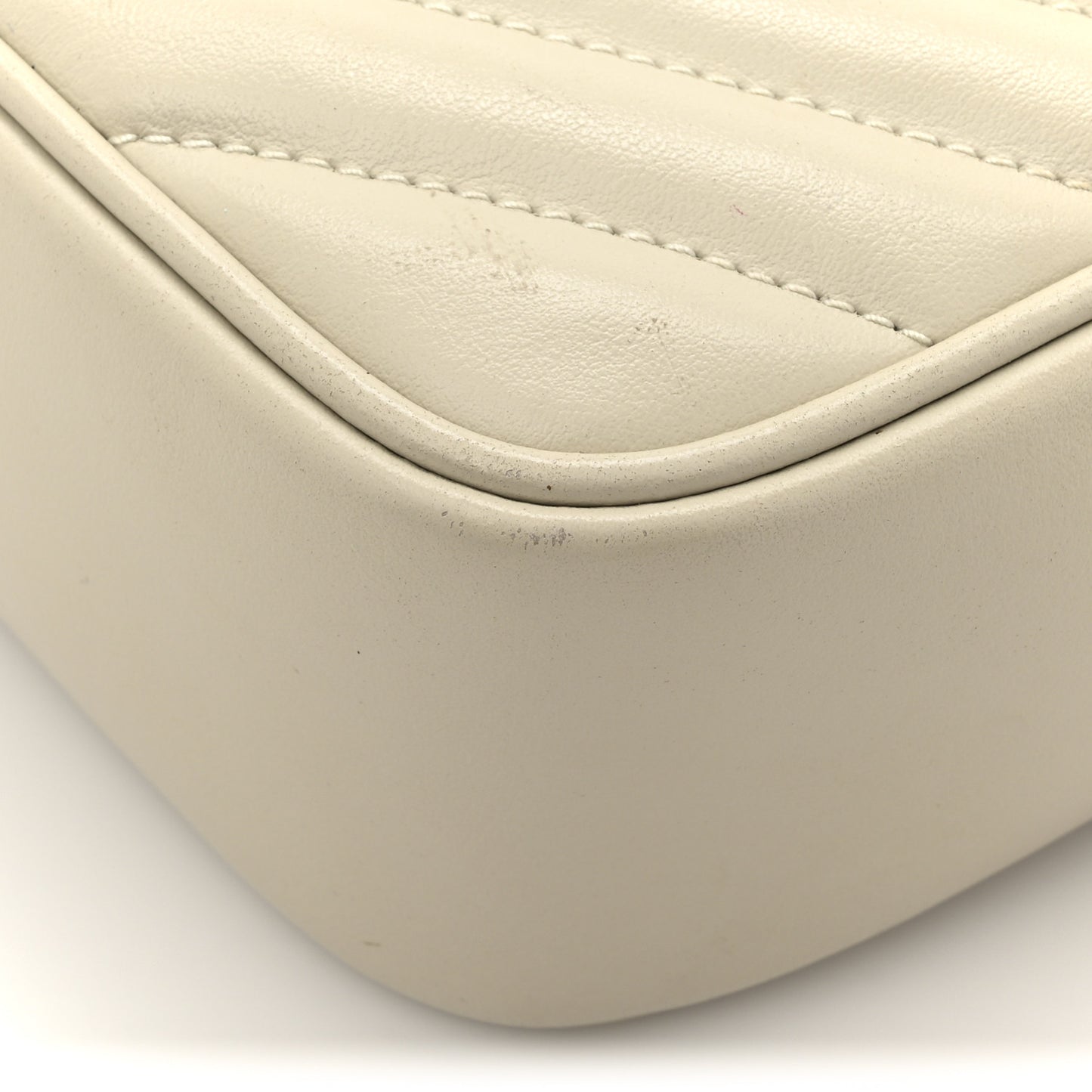 Calfskin Matelasse Monogram Lou Camera Bag Crema Soft
