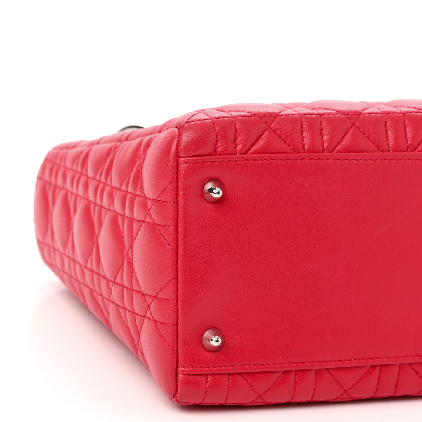 Lambskin Cannage Medium Lady Dior Red